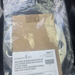 Pampered Chef Quick Cooker Stackable Steaming Rack Set - 100089